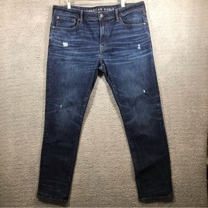 Men's American Eagle Ne(X)T Level Airflex Skinny Distressed Jeans Size 38 x 32